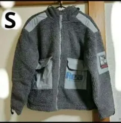 ムートンコート ボアジャケット 秋冬 男女兼用 グレー ジャケット Sサイズ