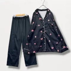 チュチュアンナ【M-L】いちご柄パジャマ上下セット サテン 長袖 セットアップ