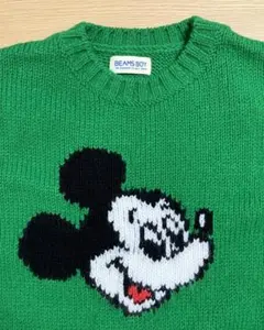 BEAMS BOY (ビームスボーイ) ミッキーマウス ニット FREE 緑