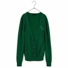 519◯, イマージュ カーディガン L グリーン 薄手 Vネック