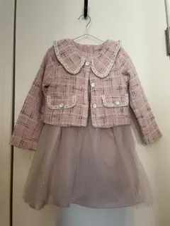 110cm 女の子　フォーマル　卒園　入学　ピンクワンピース&ジャケット