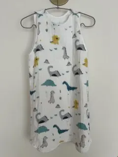 恐竜柄　ベビー　スリーパー　4重ガーゼ　綿100%