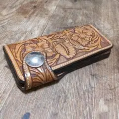 カ−ビングレザー長財布