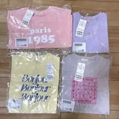 110cm Tシャツセット（ピンク・紫・黄色・グレー）