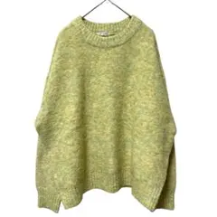 CINEMA CLUB シネマクラブ　長袖ニット セーター　黄緑系　L