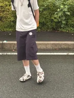 Y2K 缶バッチ付き buggy shorts 膝下
