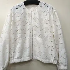 レース ジップアップ ブルゾン オフ色のサムネイル