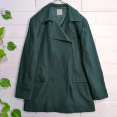 TWO:C レナウンルック テーラードジャケット ダブル 11号 緑 ウール