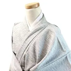 K128 袷 お召し物 着物 小紋 化繊 洗える 緑