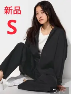 新品　ユニクロ　ドライスウェットリラックスパーカ　Sサイズ　ブラック