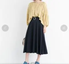 URBAN RESEARCH　バックルデザイン　フレアスカート　ネイビー　S