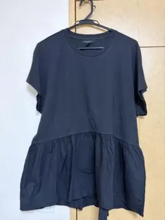 BANANA REPUBLIC ペプラム半袖トップス ブラック Lのサムネイル