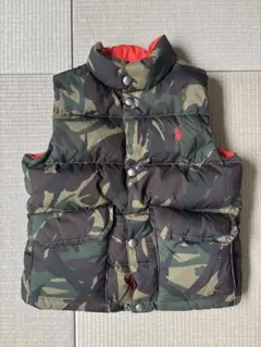 ラルフローロン　リバーシブル　迷彩柄ダウンベスト 100cm~