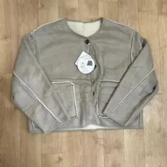 スエードボア　リバーシブル　ブルゾン　グレージュ