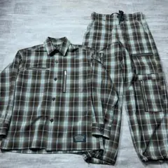 美品 GU×アンダーカバー ジップポケット セットアップ チェック シャツパンツ