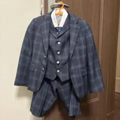 フォーマルスーツ ネイビー系チェック 120cm