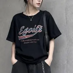 Egoist ロゴプリント 半袖Tシャツ ブラックのサムネイル
