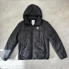 adidas フード付き ブラック ダウン ジャケット S