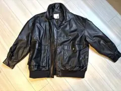 Java フェイクレザーブルゾン ポケット付き Lサイズ 黒