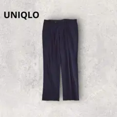 ユニクロ スラックスパンツ ストレッチ きれいめ ブラック カジュアル シンプル