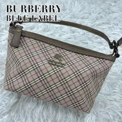 極美品✨バーバリーブルーレーベル アクセサリーポーチ ノバチェック ホースロゴ