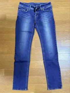 【 サイズ確認必須 】レディース スキニー デニム パンツ ダークブルー