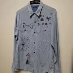 希少✨ BOHEMIANS キルティング ハート コットン グレー シャツ 2 