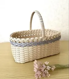 クラフトバンドで作ったワンハンドルバスケットかご