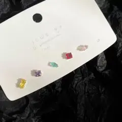 No27. 5色5点セットピアス［ゴールド］金属アレルギー対応 高品質