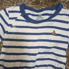 GAP 青と白のストライプロンパース　18～24m