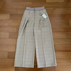 〈新品〉センタープレス　チェックワイドパンツS