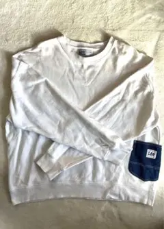 Lee デニムポケット付きホワイトトレーナー