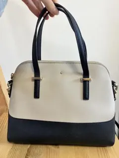 kate spadeベージュと黒ハンドバッグ ショルダーバック 2way