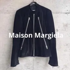 Maison Margiela 八の字ライダース スウェードレザー ブラックのサムネイル