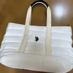 POLO ホワイト キルティング トートバッグ