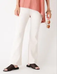 大特価✨OPAQUE.CLIP　リネンコットンリブイージーフレアパンツ