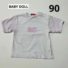 BABY DOLL ベビードール プリントTシャツ 半袖 白 南国 90