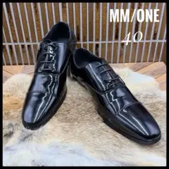 【未使用品】MM/ONE エムエムワン　ビジネスシューズ　内羽根　エナメル　黒のサムネイル
