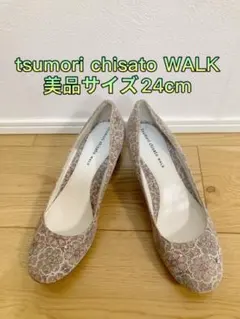 美品ツモリチサト ウェッジソール パンプス クリスタルラインストーン付き24靴のサムネイル