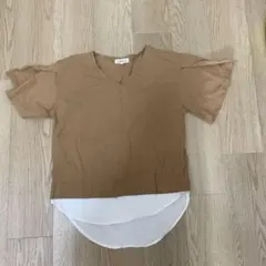 Sugar spoon Vネック 半袖Tシャツ ベージュのサムネイル