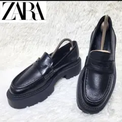 ZARA ブラック ローファー 厚底　サイズ38