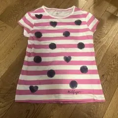 ☆美品☆キッズ　トミーヒルフィガー　ピンクボーダー　Tシャツ　ハート