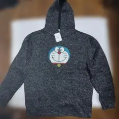 ドラえもん刺繍フード付き裏起毛パーカー Lサイズ