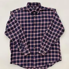 ユニクロ UNIQLO フランネルシャツ ネルシャツ 紺赤 XL