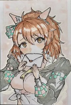 ウマ娘】ダンツフレーム【ファンアートアナログ原画色紙イラスト