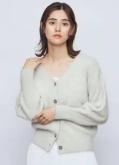 Nolley's sophi ヘアリーラメ2WAY Vネックカーディガン