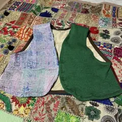 ベストハンドメイドカラフル　ヴィンテージカンタキルト一点物び