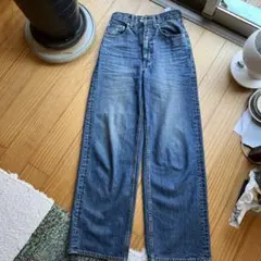AZUL by MOUSSY ハイウエスワイドストレートデニムXS