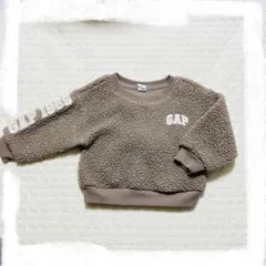 【美品】GAP ベビー ボアトレーナー裏起毛 ブラウン 90cm