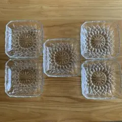 昭和レトロ　ガラス　デザート皿5枚